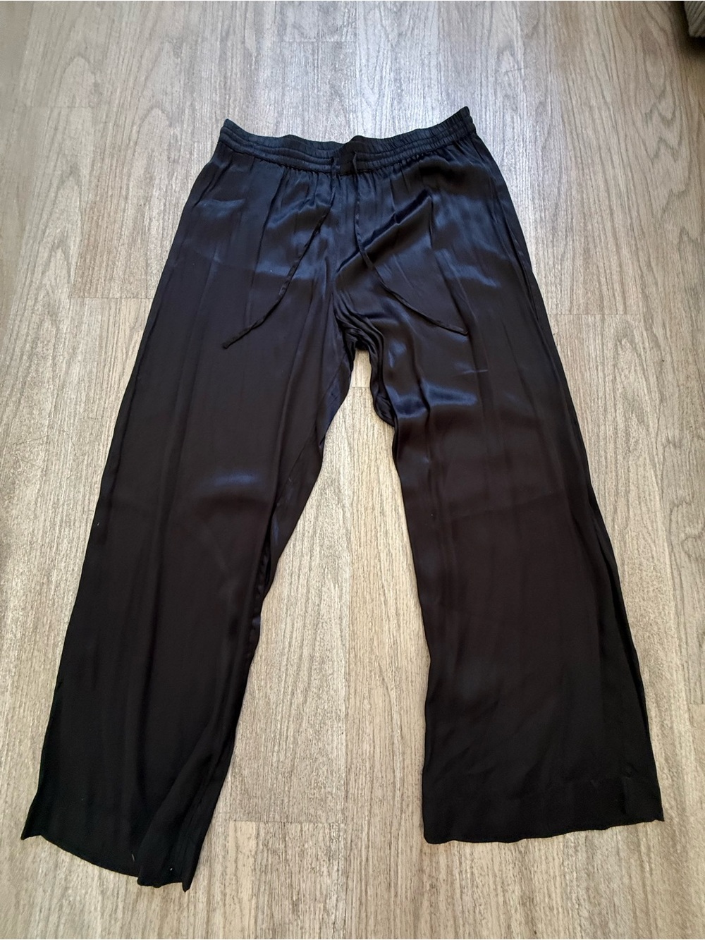Black Wide Leg pants with Elastic Waistband